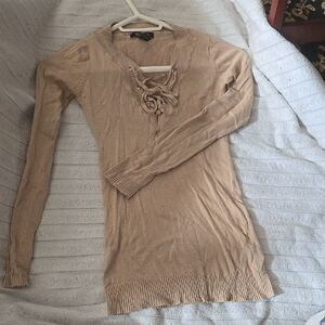 Revamped - Tan Sweater Dress - Small